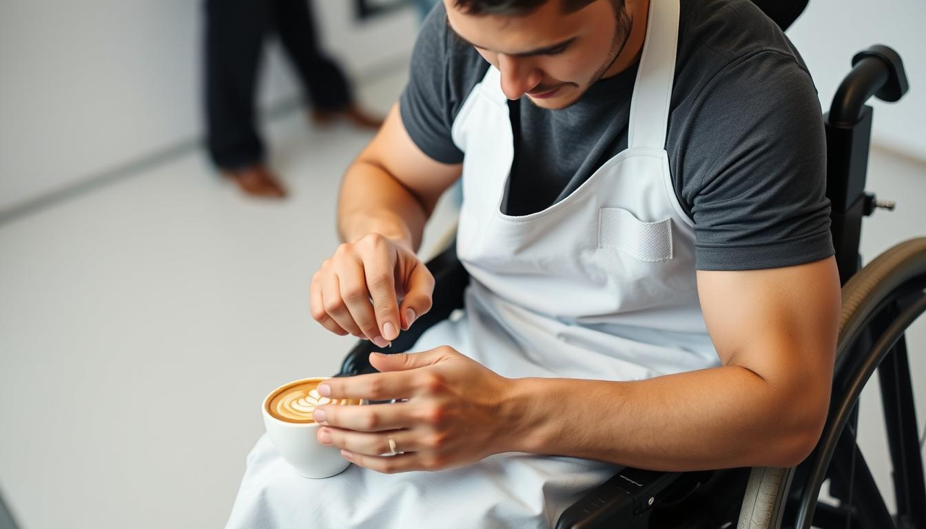 Seorang Atlet Asian Para Games 2018 ikut latihan barista PPKD Jaktim