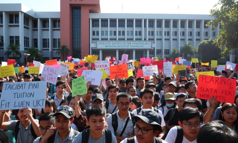 Protes Mahasiswa ITB Tolak Skema UKT via Pinjol